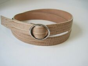 AUDREY TALBOTT Light Brown Leather Croc Print Belt Made in Italy Size M Review