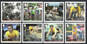 Great Britain-Man Stamp – Tour de France Bicycle Race Stamp – NH Review