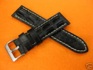 24mm Black HORNBACK CROC Leather Strap PAM 1950 Tan Buckle 24 V HORN Review