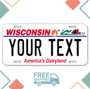 PERSONALIZED Wisconsin license plate. Any text, free shipping. Custom plate Review