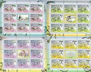 Russia  2008  History of Bicycles 4 Sheetlets 32 stamps Review