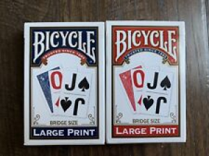 BICYCLE Large Print Bridge Size 2 Sets Playing Cards Review