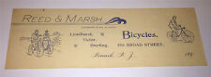 Rare Antique Victorian Bicycle Receipt – Reed & Marsh! Lyndhurst, Victor Etc NJ! Review