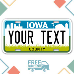 PERSONALIZED Iowa license plate. Any text, free shipping. Custom plate Review