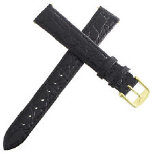 14mm GENUINE Longines Black Croc Replacement Watch Band Strap Gold Tone Buckle  Review