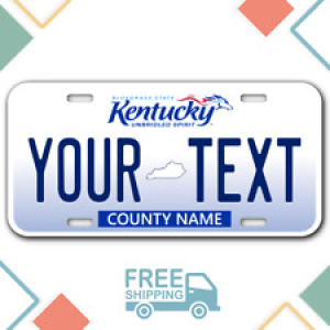 PERSONALIZED Kentucky license plate. Any text, free shipping. Custom plate Review