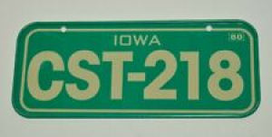 Nice Vintage Green 1980 IOWA State Bicycle Metal License Plate Rare CST-218 Review