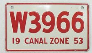 CEREAL PREMIUM MINIATURE BICYCLE LICENSE PLATE CANAL ZONE 1953 Review