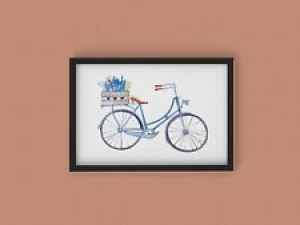 Watercolor Vintage Bicycle A4 Poster Print Decor Gift Wall Art Review