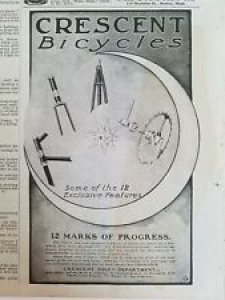 1901 Crescent bicycles parts 12 exclusive features marks of progress vintage ad Review