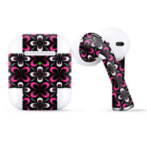 Skins Wraps compatible for Apple Airpods  Abstract pink black pattern Review