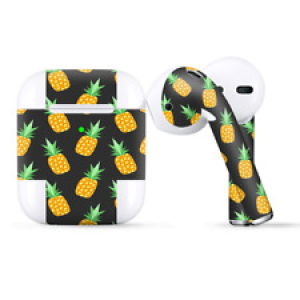 Skins Wraps compatible for Apple Airpods  pineapples grey pattern Review
