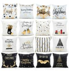 Cushion Cover Cotton Linen 45x45cm Merry Christmas Decor for Home New Year Gifts Review