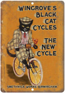Wingrove Black Cat Cycles Bicycle Ad 10″ x 7″ Reproduction Metal Sign B229 Review