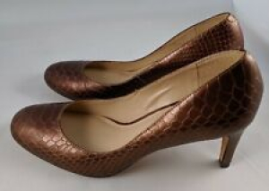 Talbot’s Brown Leather Embossed Croc Pumps Heels  Round Toe Sz 7.5 B (S) Review