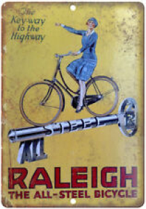 Raleigh All Steel Vintage Bicycle Ad 10″ x 7″ Reproduction Metal Sign B264 Review