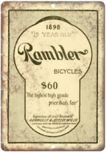 Rambler Bicycles Vintage Art Ad 10″ x 7″ Reproduction Metal Sign B399 Review