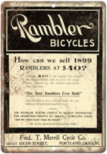 Rambler Bicycles Vintage Art Ad 10″ x 7″ Reproduction Metal Sign B415 Review