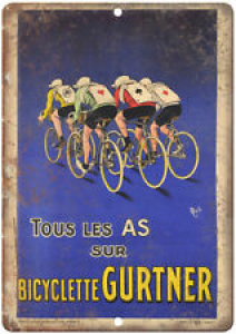 Gurtner Bicyclette Vintage Bicycle Ad 12″ x 9″ Retro Look Metal Sign B267 Review