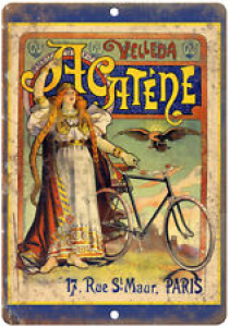 Velleda Acatene Paris Vintage Bicycle Ad 10″ x 7″ Reproduction Metal Sign B227 Review