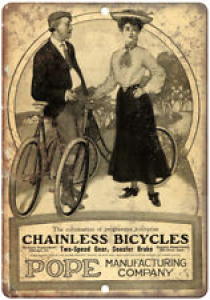 Pope Mfg. Company Chainless Bicycle Ad 10″ x 7″ Reproduction Metal Sign B331 Review