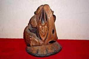 Papua New Guinea Tribal Wood Carved Sepik Sculpture Turtle Croc Snake Authentic Review