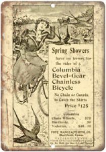 Columbia Bevel Gear Chainless Bicycle Ad 10″ x 7″ Reproduction Metal Sign B400 Review