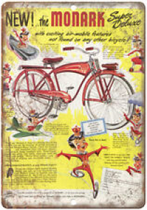 Monark Super Deluxe Bicycle Ad 10″ x 7″ Reproduction Metal Sign B217 Review