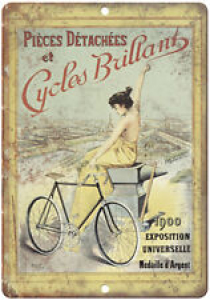 Cycles Brillant Vintage Bicycle Ad 10″ x 7″ Reproduction Metal Sign B249 Review