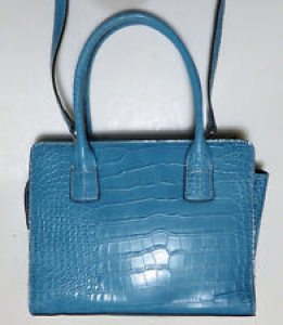 Tommy Hilfiger Crossover Purse Blue Faux croc embossed Textured removable Strap Review