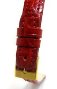 12mm Red Glossy Soft Padded Italian Croc Genuine Leather Watch Band Strap Review