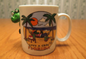 Vintage Life’s A Croc Florida Coffee Mug Tea Cup Crocodile Alligator 3D 1993  Review