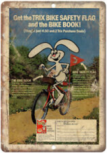 Trix Cereal Safety Flag Bicycle Book 10″ x 7″ Reproduction Metal Sign B207 Review
