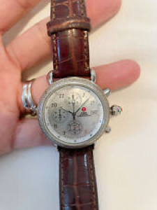 100% Authentic Michele Watch CSX DIAMOND chronograph Brown Croc Leather Strap Review