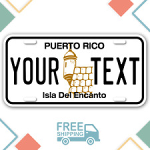 PERSONALIZED Puerto Rico license plate. Any text, free shipping. Boricua plate Review