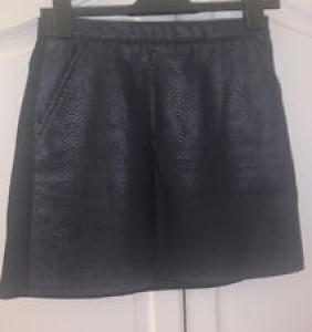 Topshop Blue/black A-line Mini Skirt With Croc Detail W26 Review
