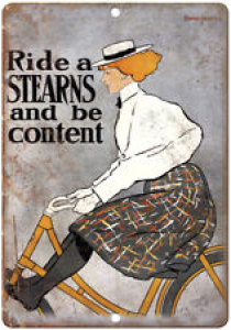 Stearns Vintage Bicycle Ad Cycling France 10″ x 7″ Reproduction Metal Sign B259 Review