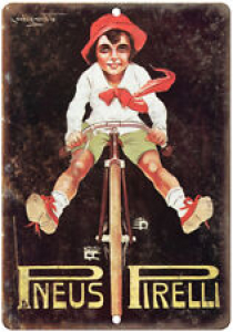 Pneus Pirelli Bicycle Vintage Ad 10″ x 7″ Reproduction Metal Sign B350 Review