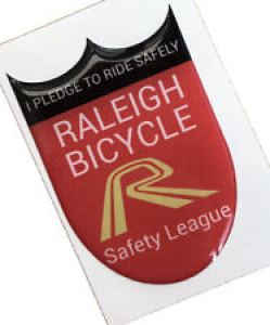 RALEIGH BICYCLE STICKER BADGE SAFETY LEAGUE I Pledge To Ride Safely Resin 3D UK Review
