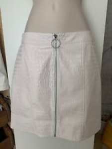 New Boohoo pale baby pink croc faux leather skirt size 8-10 EUR 36 Review