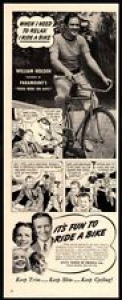 1940 CYCLE TRADES OF AMERICA -William Holden in Those were the days-  VINTAGE AD Review