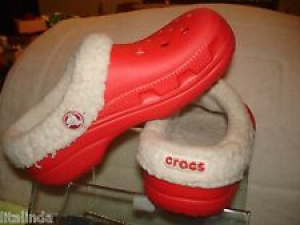 PINK CROCS BAND LINE SHOES WARM FAUX FAUR  SLIP ON  PRE OWNED 1J3 Review