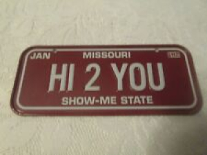 Vintage Bicycle License Plate 1982 Missouri “HI 2 YOU” Cereal Prize Review