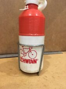 Vintage RED Schwinn insulated Bicycle Water Bottle VTG canteen original caps  Review