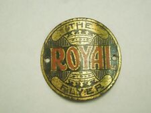 Vintage The Royal Flyer Logo Bicycle Head Badge Emblem  Review