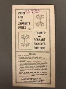 Price List Of Seperate Parts For Stormer & Pennant Bicycles For 1900 6 1/4” X 3 Review