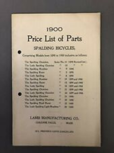 1900 Price List Of Parts Spalding Bicycles 20 page Catalogue Lamp Manufacturing  Review