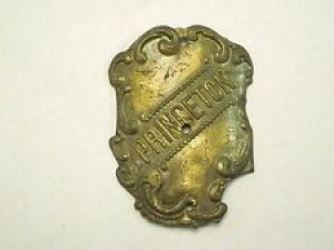 Vintage Antique Princeton Bicycle Head Badge Emblem Brass Color Review