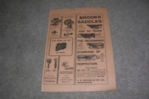 Original 1903 Antique Ad Brooks Saddles Seats for Bicycles/Bikes Review