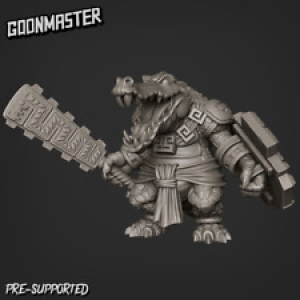 Miniature Goon Master ” Croc Warrior 3 ” 3D Printed Games D&D 28MM  Review
